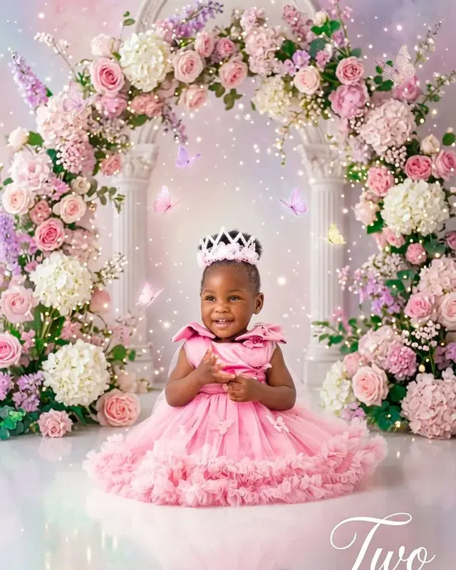Second birthday floral arch shoot